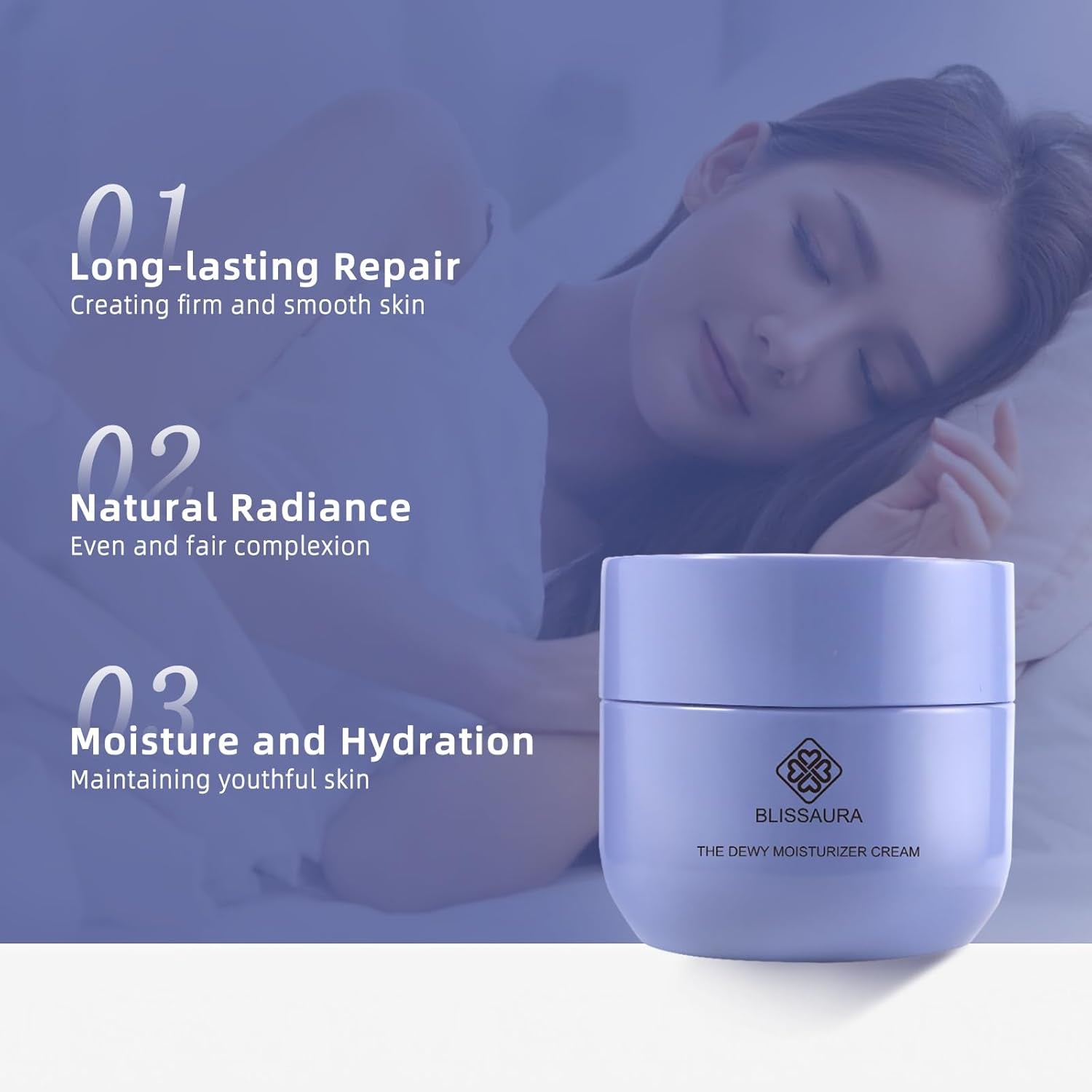 Dewy Skin Cream Moisture Surge Face Moisturizer Water Cream for Women with Purple Rice & Hyaluronic Acid - Rich Face Cream to Hydrate, Plump and Protect Dry and Combo Skin 50Ml/1.7 Fl Oz