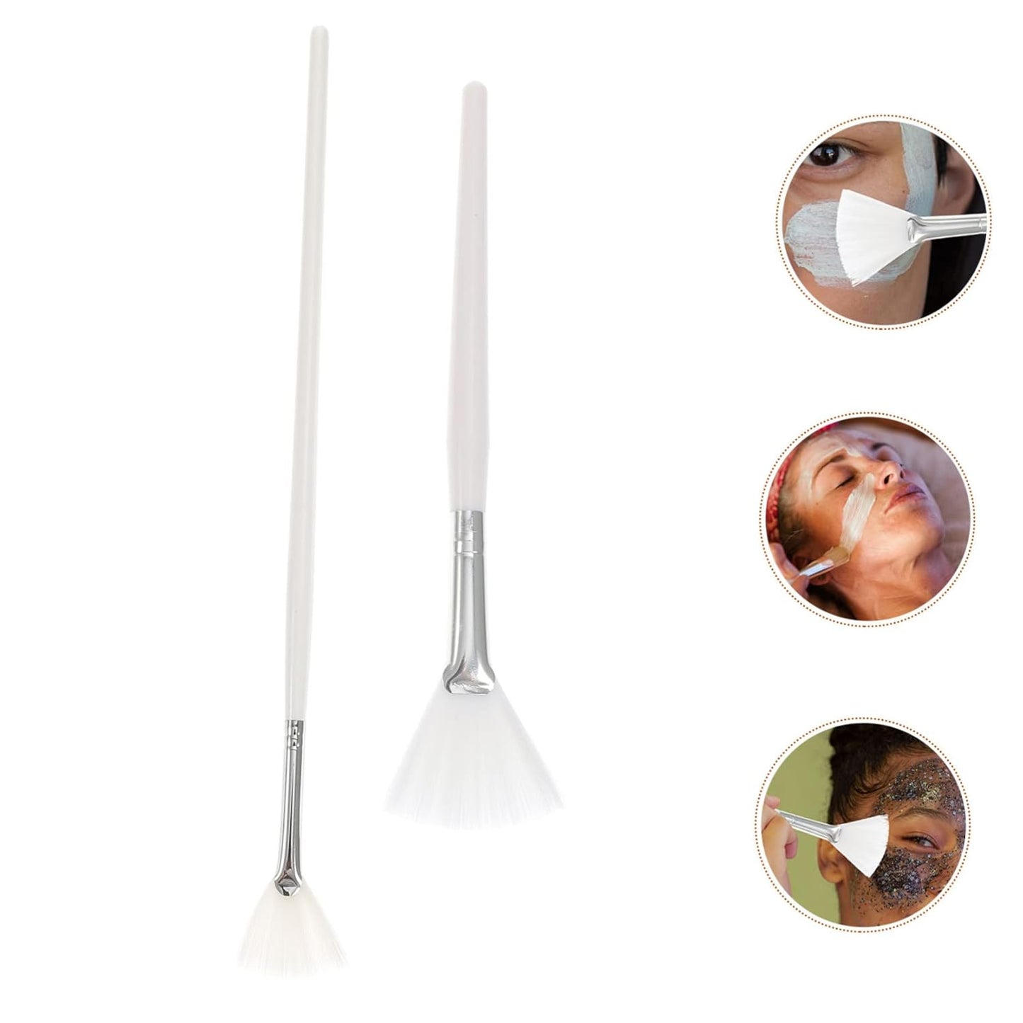 2Pcs Facial Mask Applicator Brush Dual-Sided Tools for Smooth Application of Skincare and Beauty Products Easy to Clean Durable Bristles for All Face Shapes
