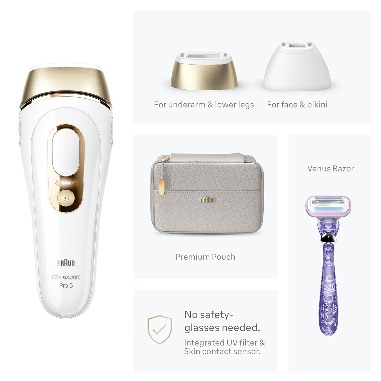 IPL Silk·Expert Pro 5 PL5157 Latest Generation IPL, Permanent Visible Hair Reduction, Holiday Gifts for Women and Men, At-Home Hair Removal System with Soft Pouch and Precision Head