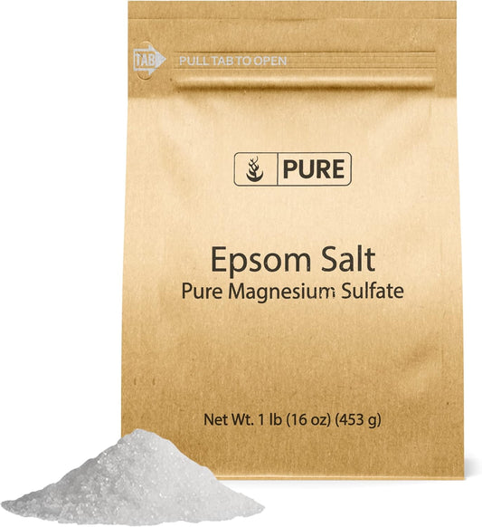 Epsom Salt Pure Magnesium Sulfate, Food Grade, Soaking Solution (1 Pound)
