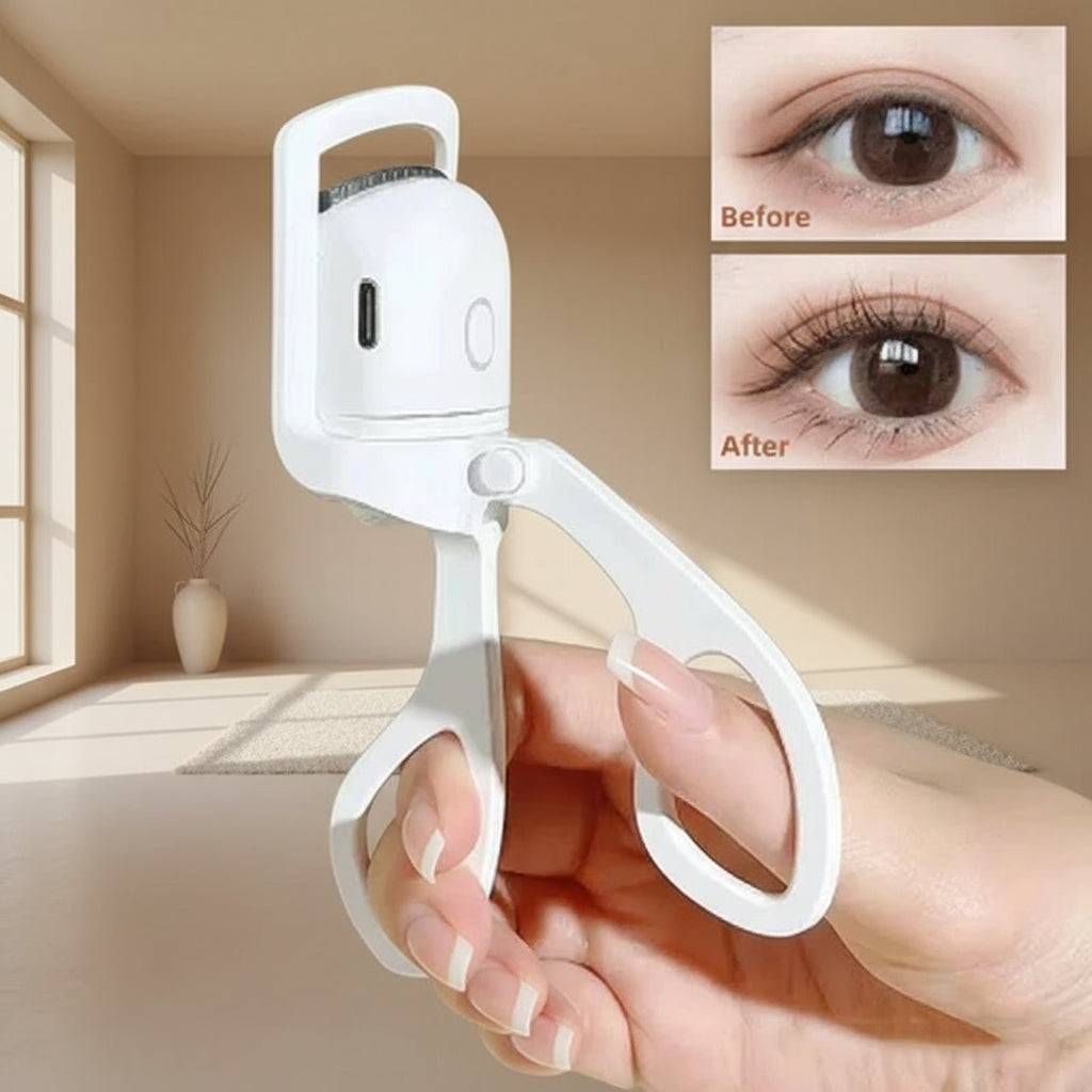 Ultraglow Electric Eyelash Curler Long-Lasting Curl for Perfectly Defined Lashes Your Professional Makeup Essential Eyelash Curlers Kit Lightweight Plastic Cosmetic Pack