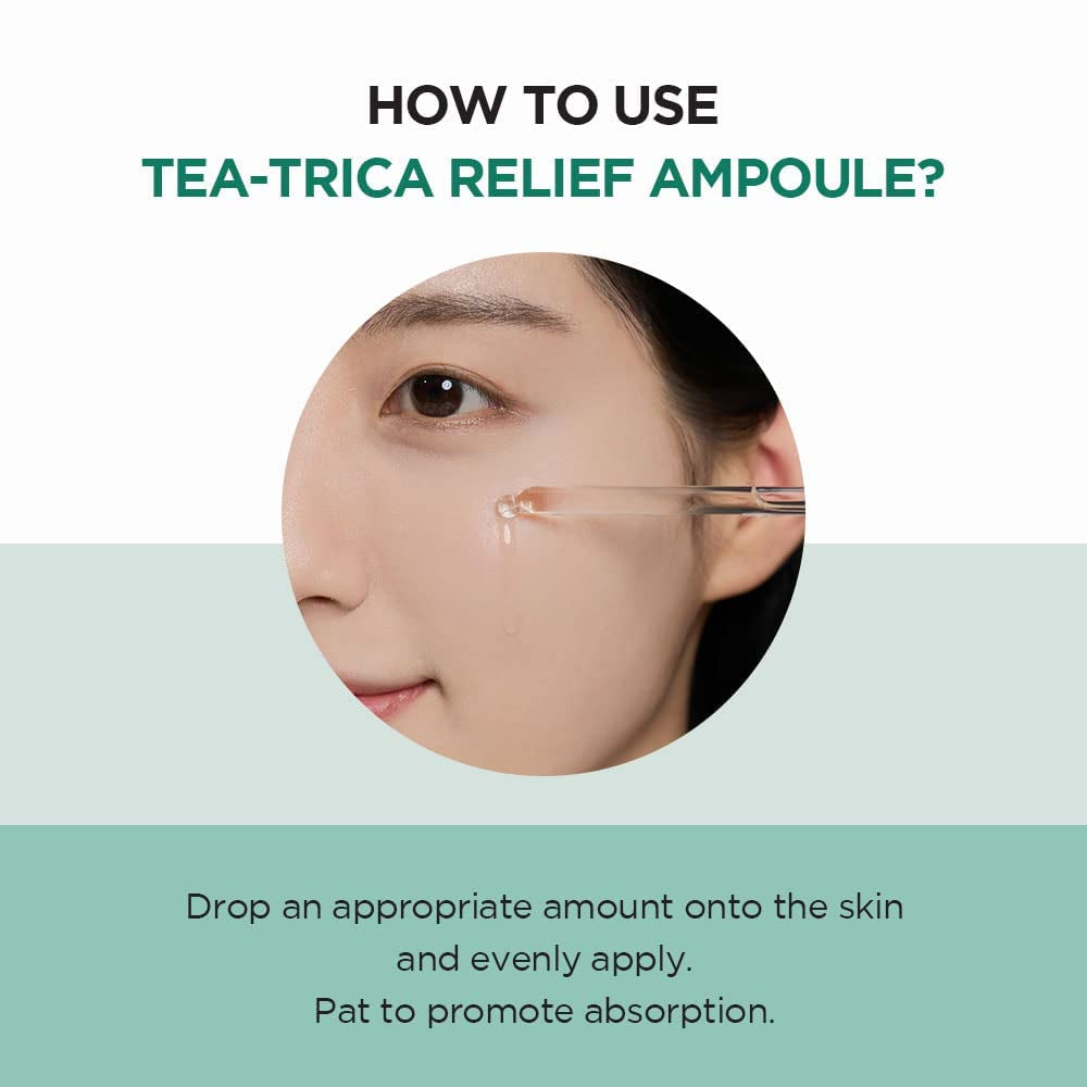 Tea-Trica Relief Ampoule 3.38 Fl. Oz, 100Ml, Soothing Hydration for Sensitive Skin