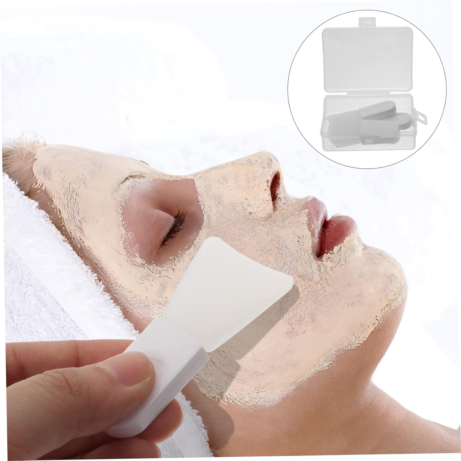 1Set Mini Silicone Face Mask Applicator Portable Brushes for Skincare Featuring Flexible and Compact Design for Mud Masks and Facial Treatments