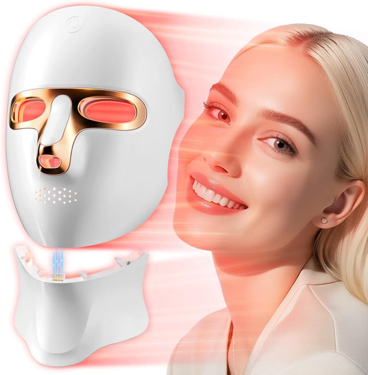 Red Light Therapy Mask for Face,Cordless LED Face Mask Light Therapy,Usb C Rechargeable,Infrared Lights Masks for Home Working Travel Yoga Sleep (Pure Black)