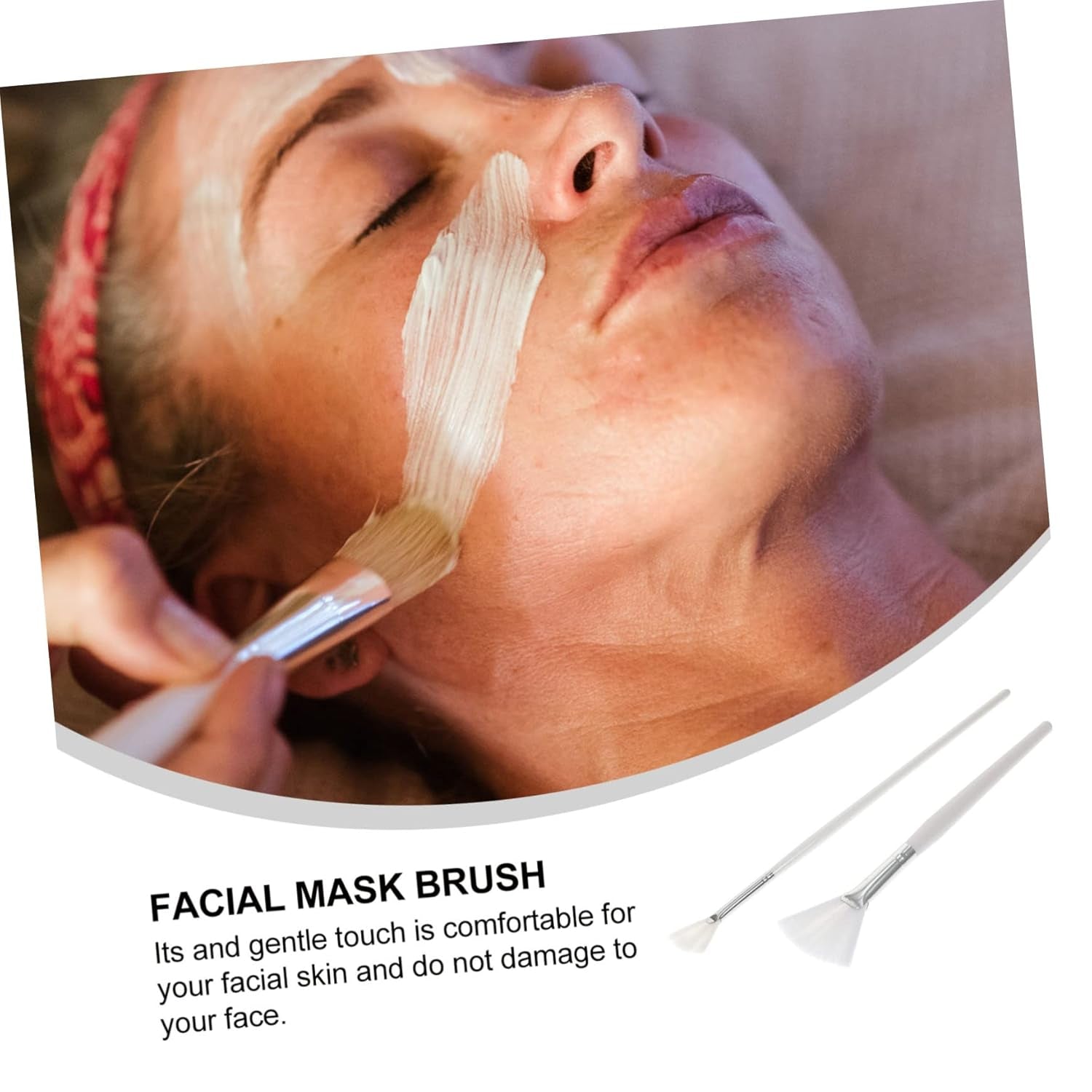 2Pcs Facial Mask Applicator Brush Dual-Sided Tools for Smooth Application of Skincare and Beauty Products Easy to Clean Durable Bristles for All Face Shapes