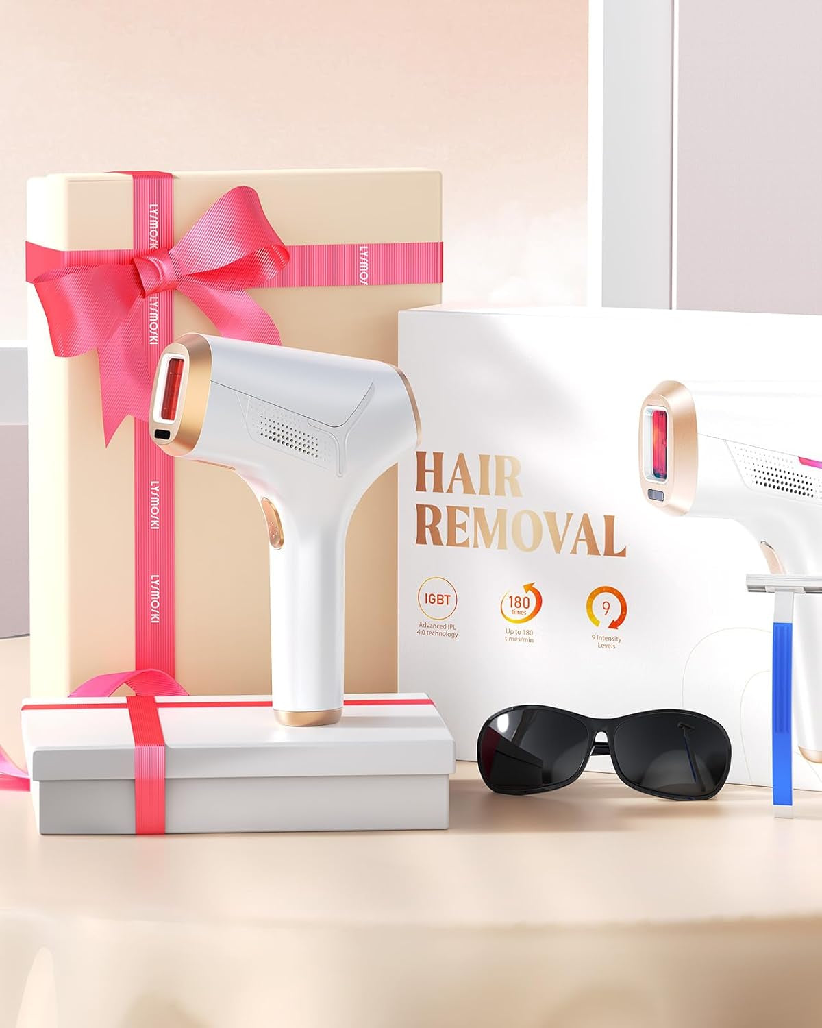 Laser Hair Removal for Women and Men, At-Home IPL Hair Removal Device with 5.2 Cm² Treatment Window, Nearly Painless, Visible Results in 2 Weeks, Full Body Treatment in 8 Minutes