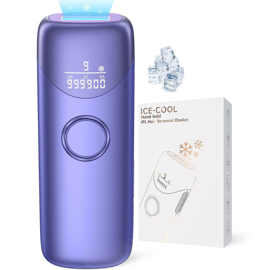 Laser Hair Removal with 5℃ Ice Cooling, Painless IPL Laser Hair Removal Device 3 in 1  at Home Hair Remover Machine for Women Men Electrolysis Permanent Epilator on Face Body Depilation (Purple)